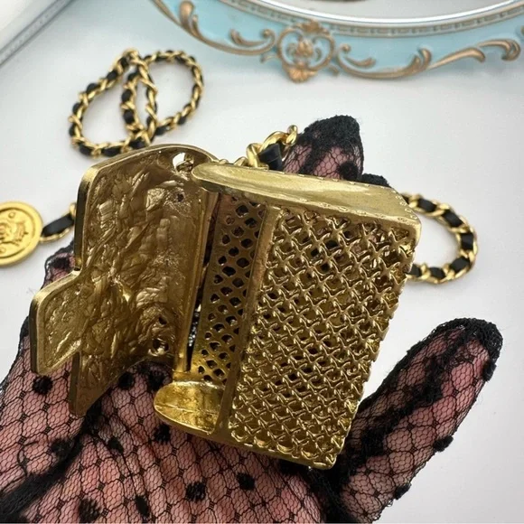 Anthropologie Mini Double Chain Charm Belt/Bag - Picture 11 of 15